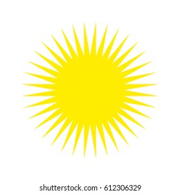 Yellow Sun light  icon vector eps 10.  yellow Sun with rays sign on white background.