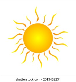 yellow sun and sun light vector design