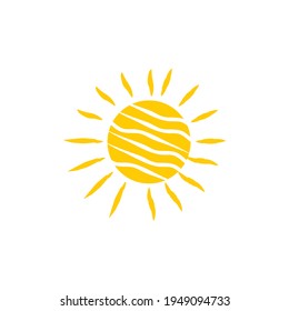 Plantilla vectorial de diseño de logotipo de sol amarillo