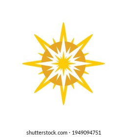 Yellow sun logo design vector template
