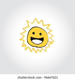 yellow sun nature clip art - vector illustration