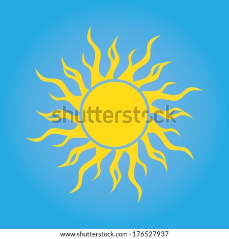 Logo blue background yellow sun