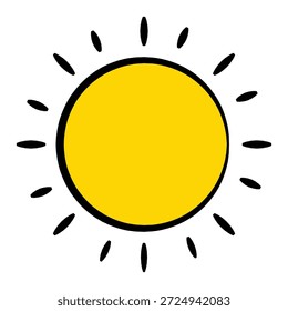 Sol amarelo sobre fundo branco