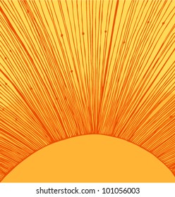 Yellow sun rays background