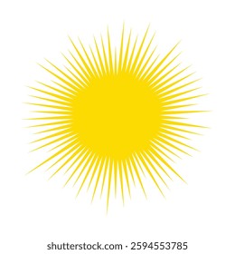 Yellow sun rays. glow light star. flash yellow sun. star flashed with sparkles. hot temperature. sunshine symbol. sun light ray