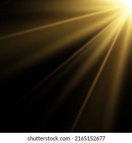 Yellow sun with rays and glow on transparent like background. Contains clipping mask. glow light. Vector illustration eps 10.