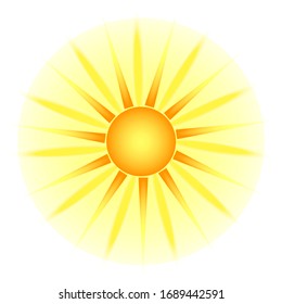 yellow sun with rays and halo