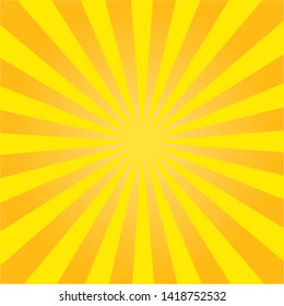  Yellow sun rays. Radial retro background. Use for social media, mobile apps.vector eps10