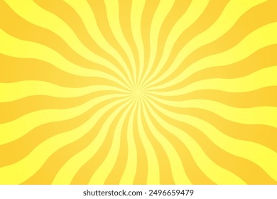 Fondo retro de rayos de sol amarillo. Ondulado estallido de verano Anuncio brillante.