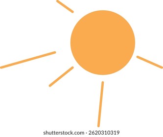 Yellow sun with rays vector illustration
