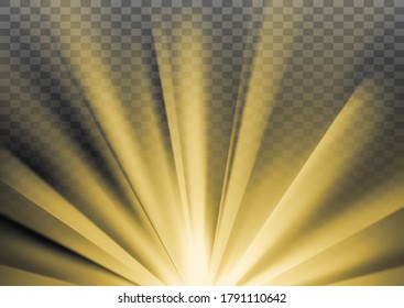 Yellow sun rays with warm orange flare