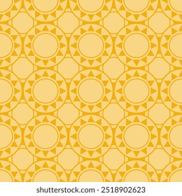 Azulejos de patrón transparente de sol amarillo