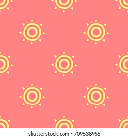 Yellow sun seamless pattern,Vector,Illustration,Han-drawn.