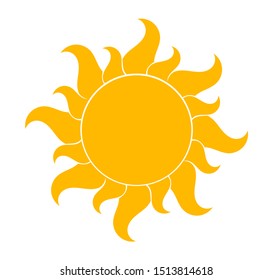 Yellow sun shape symbol. Vector illustration.