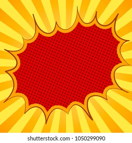 Yellow sun shine halftone design background retro vector illustration.