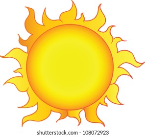 Yellow Sun Shining .Vector Illustration