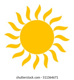 Yellow Sun Shining Vector Illustration Icon Stock Vector (Royalty Free ...