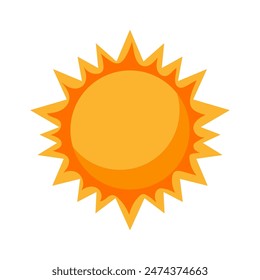 Yellow sun with shiny rays. Sun clip art. Sunrise
