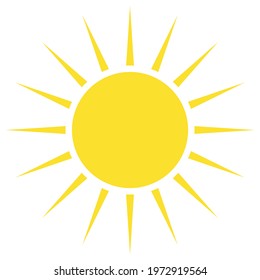 Yellow sun simple flat icon