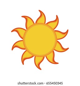 yellow sun summer icon isolated on background