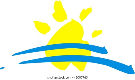 Yellow sun symbol
