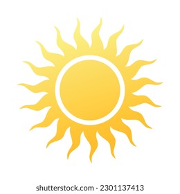 Yellow sun symbol. Sun icon