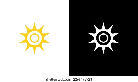 yellow sun uv rays ultraviolet logo icon Design template