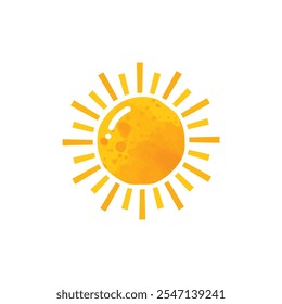 Yellow Sun vector design, Sunshine Graphic, Sun Illustration Summer Clip Art, Sunny Day Graphic