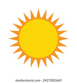yellow sun vector icon, Sun simple icons collection