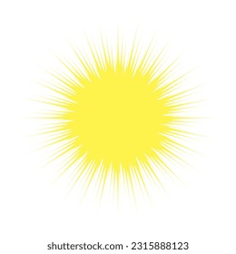 Ilustración del vector del sol amarillo. Icono de Sol. Fondo solar abstracto