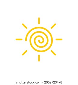 vector de sol amarillo para ilustración o plantilla