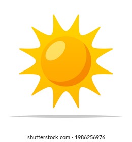 Yellow sun vector isolated illustration