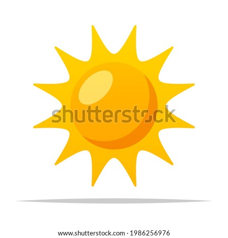 Yellow sun vector isolated illustration