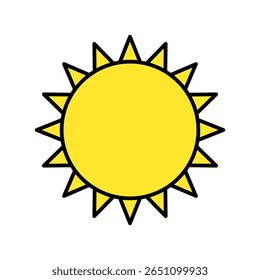 
ilustração do vetor do ícone de tempo amarelo do sol