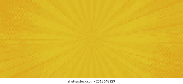 yellow sunbeam pixelated background vector