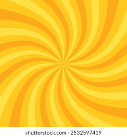 Yellow sunbeam swirl. Sun rays background. Radial swirl abstract lines 