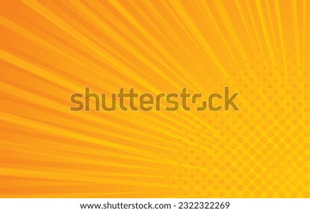 yellow sunburst background with halftone effect illustration. focus on bottom right. banner design vector.