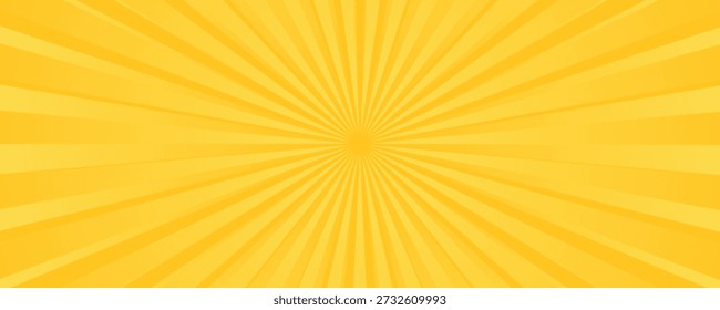 Yellow sunburst background pattern with radiant lines. Perfect for attention-grabbing designs, posters, promotional materials, and summer-themed projects.