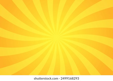 Arrière-plan jaune Éclat de soleil. Bannière radiale des rayons rétro-scintillants.