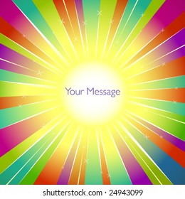 Yellow sunburst displaying your message