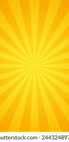 Yellow Sunburst Effect Texture Pattern In Blank Vertical Vector Plain Background