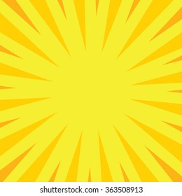 yellow sunburst. Hand drawn vector illustration