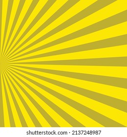 Yellow sunburst pop art comic retro background 