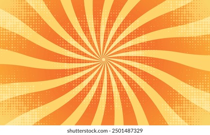 Yellow sunburst radiate lines comics style cartoon effect design background. Classic vintage sun rays sunburst pattern background. abstract comic colorful background.