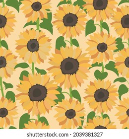 Fondo de girasol amarillo.Eps 10 vector.