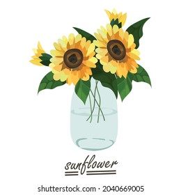 Yellow sunflower background.Eps 10 vector.