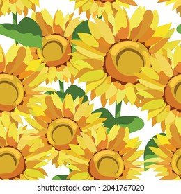 Fondo de girasol amarillo.Eps 10 vector.