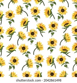 Yellow sunflower background.Eps 10 vector.