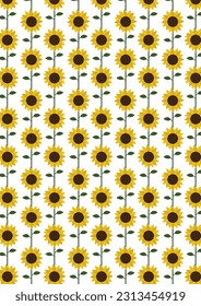 Yellow sunflower background.Eps 10 vector.