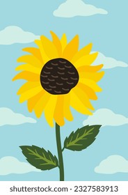 Fondo de girasol amarillo.Eps 10 vector.